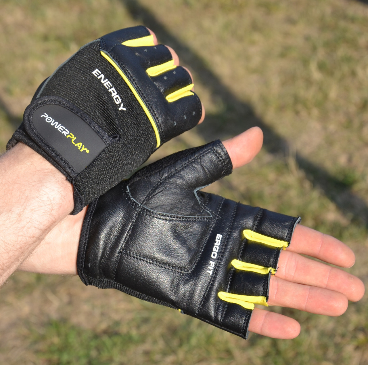 Рукавички для фітнесу PowerPlay 9058 Energy чорно-жовті S, фото №7 Рукавички для фітнесу PowerPlay 9058 Energy чорно-жовті S, фото №7