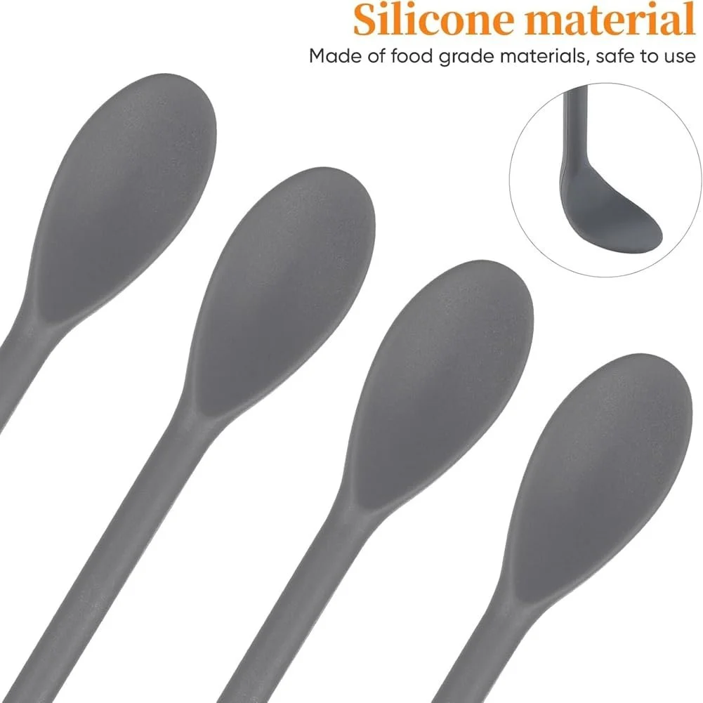 Ложки для кави Силіконові 28 см Подвійні Універсальні для змішування, фото №6 Ложки для кави Силіконові 28 см Подвійні Універсальні для змішування, фото №6