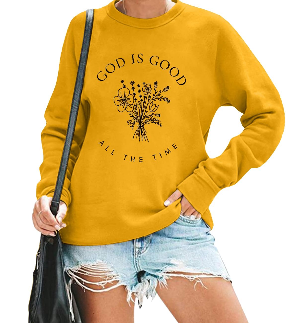 Свитшот God Is Good All The Time Jesus God Is Good Faith Religiöse Christian женский, фото №1