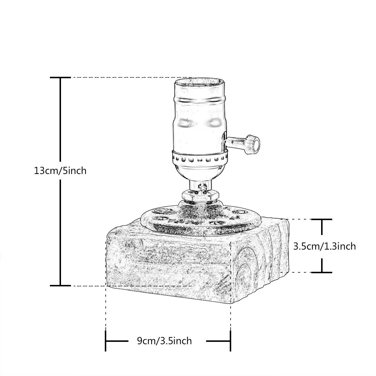 Настільна лампа дерев'яна вінтажна в індустріальному стилі E27 з димером Коричневий, фото №6