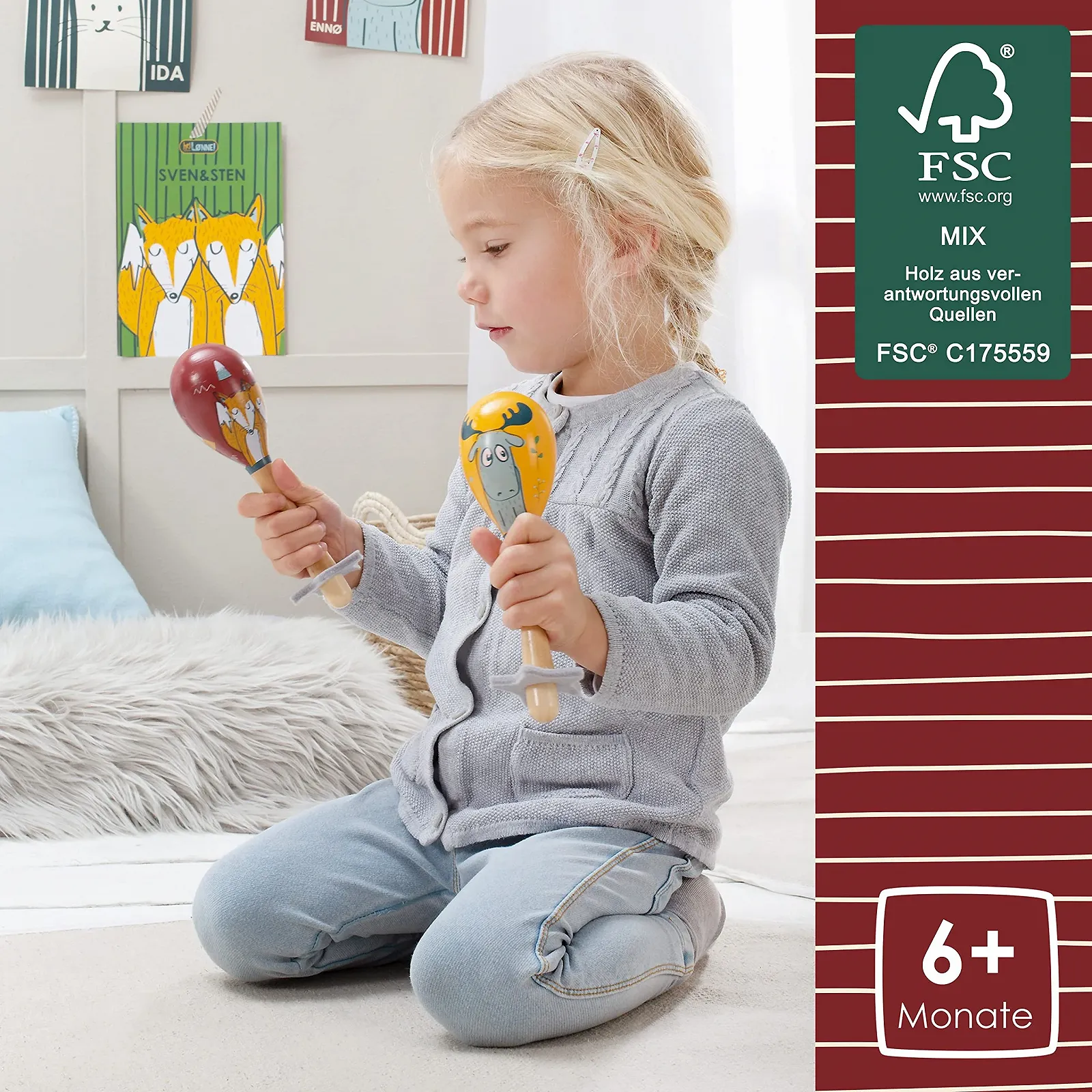 Набор из 2 штук Maracas, детская, игрушка для малышей, фото №3