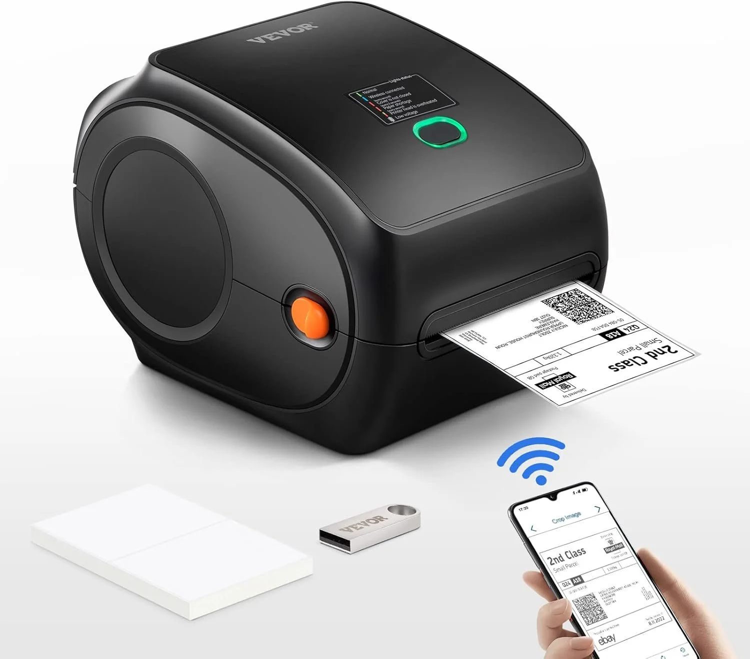 Термопринтер этикеток VEVOR / 150 mm/s 300 dpi / 4"x6" / Черный, фото №1