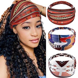 Купить Повязка на голову широкая в стиле бохо Желтые полоски Эластичная - Фото 1 Повязка на голову широкая в стиле бохо Желтые полоски Эластичная - Фото 1