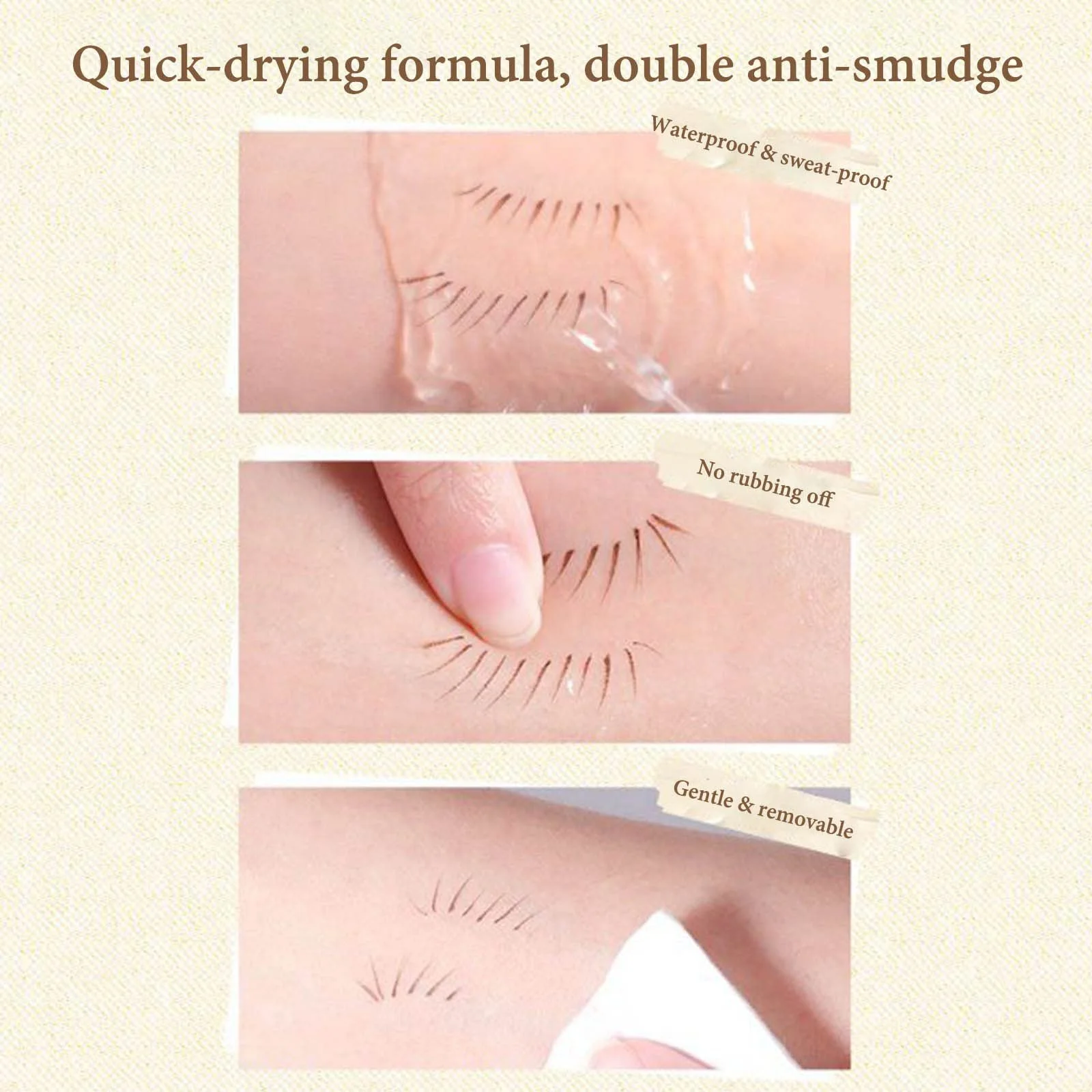 Підводка для вій з подвійним наконечником (чорний+коричневий), фото №3