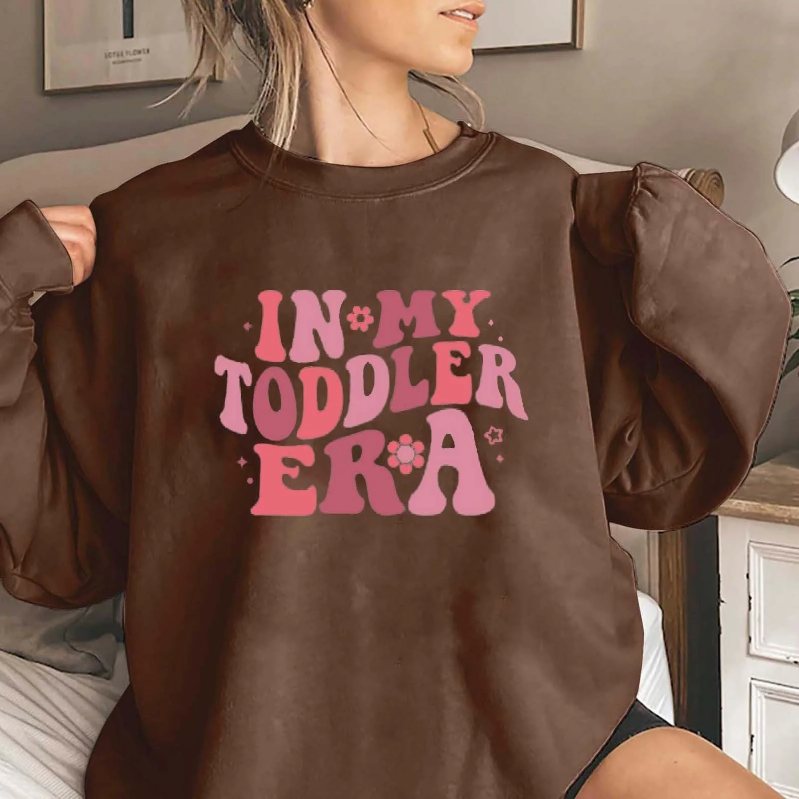 Жіночий Світшот Generisch з круглим вирізом, буквеним принтом, фото №3