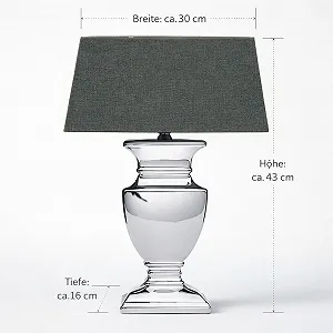 Настільна лампа DRULINE Silver Lady Ceramic Grey Silver 43 см synthetic.ua - Фото 1