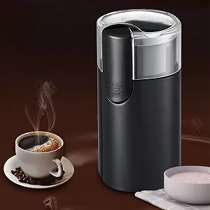 Электрическая кофемолка Electric Grinder из нержавеющей стали для путешествий с щеткой для зерен, продуктов, орехов, Cold Brew Cafe, кухни, дома, путешествий synthetic.ua - Фото 1