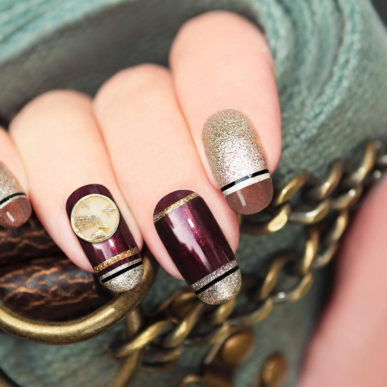 Стразы для ногтей FRCOLOR 5 шт. Цирконий, самоклеящиеся, металлик для маникюра, фото №4