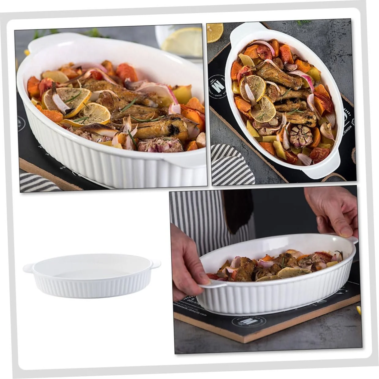 Форма для запекания Gadpiparty овальная керамическая с двойными ручками, фото №5 Форма для запекания Gadpiparty овальная керамическая с двойными ручками, фото №5