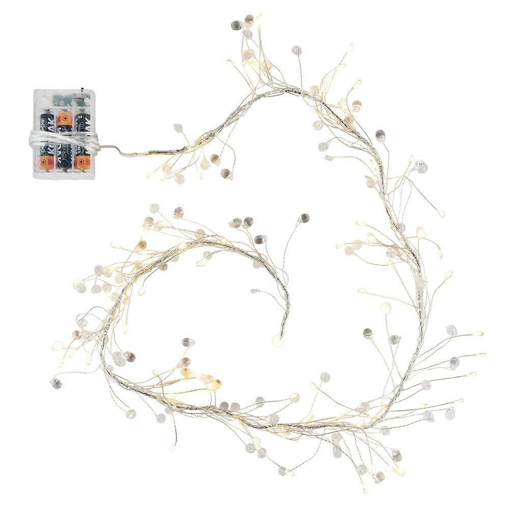 LED Гірлянда Ideen mit Herz з кришталевими краплями 80 LED теплий білий, фото №2