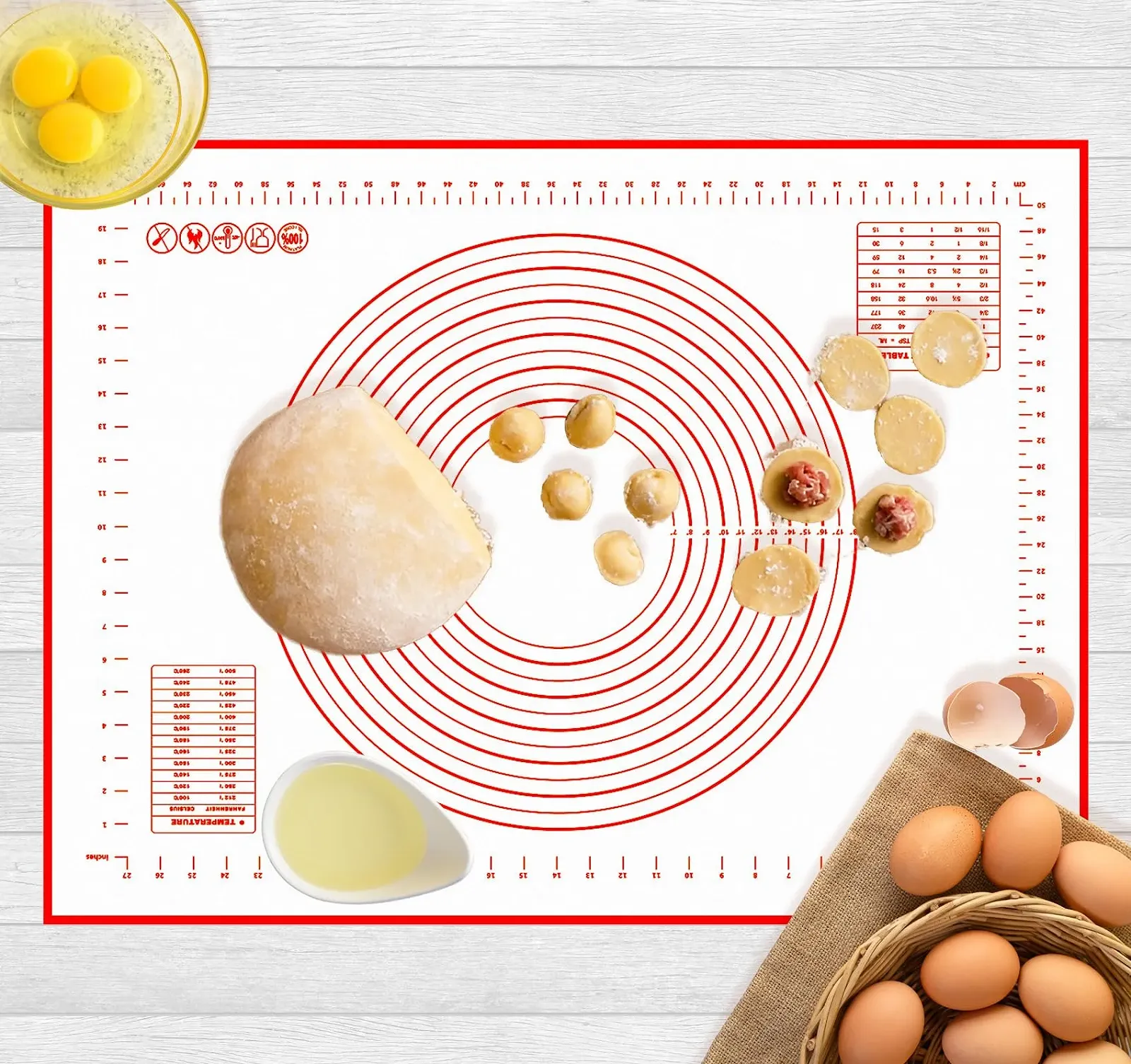 Килимок для випікання Webake для тіста з розміткою силіконовий 80 x 60 см, фото №6 Килимок для випікання Webake для тіста з розміткою силіконовий 80 x 60 см, фото №6