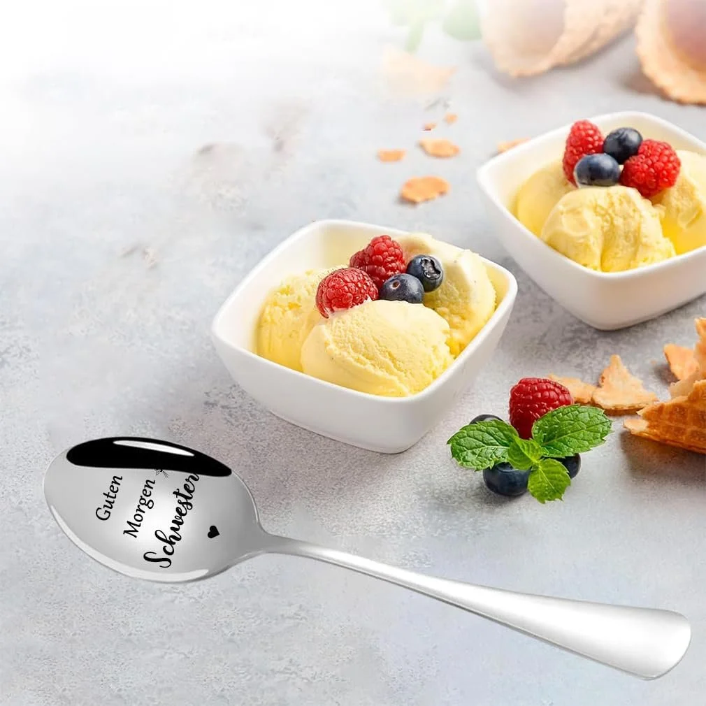 Ложка з нержавіючої сталі з гравіюванням Good Morning, Best Sister, фото №3