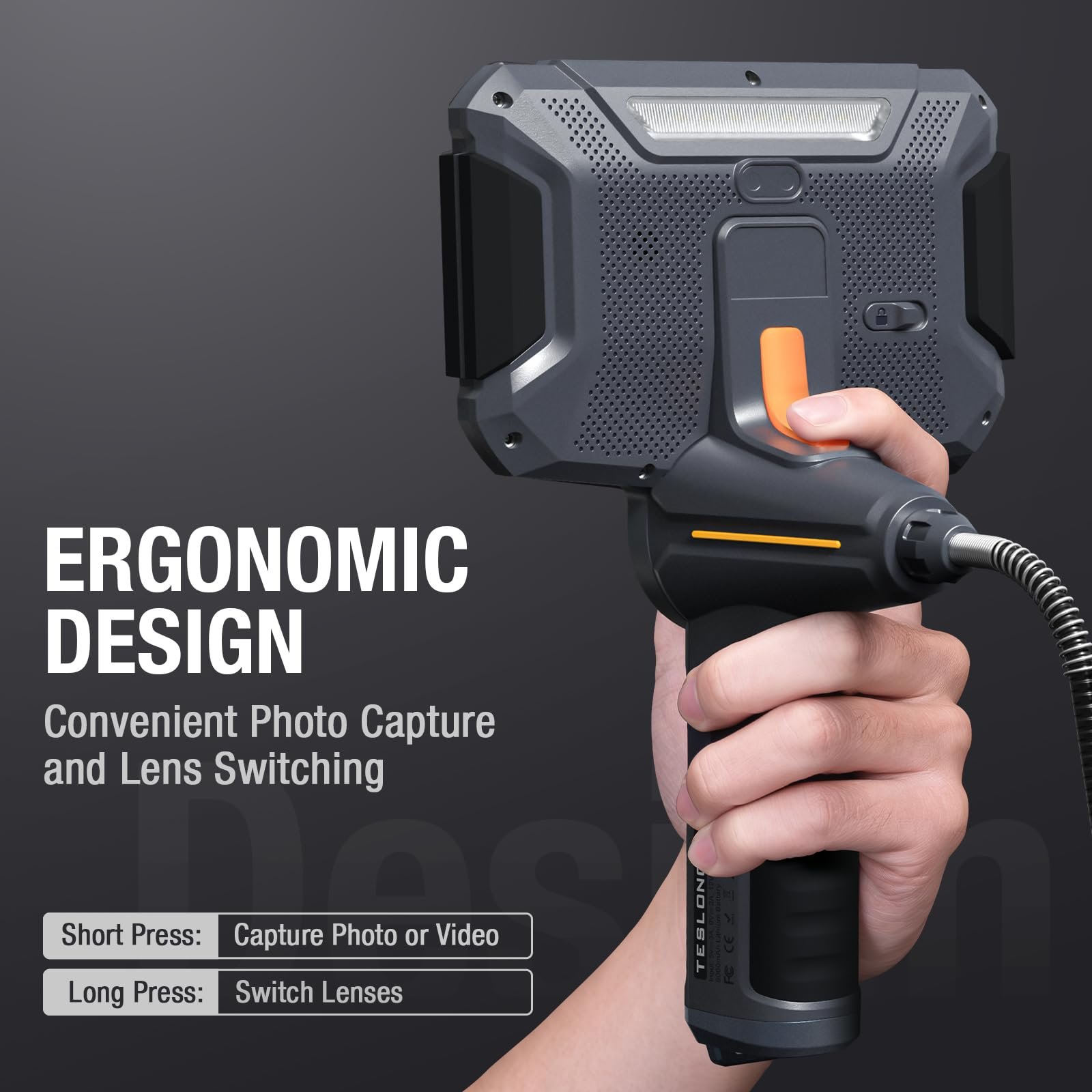 Ендоскоп Teslong TF600 з обертанням 360° з підсвічуванням, рухомою головкою, 6-дюймовим РК-екраном, карта пам'яті TF 32 ГБ (1,55 метри), фото №5