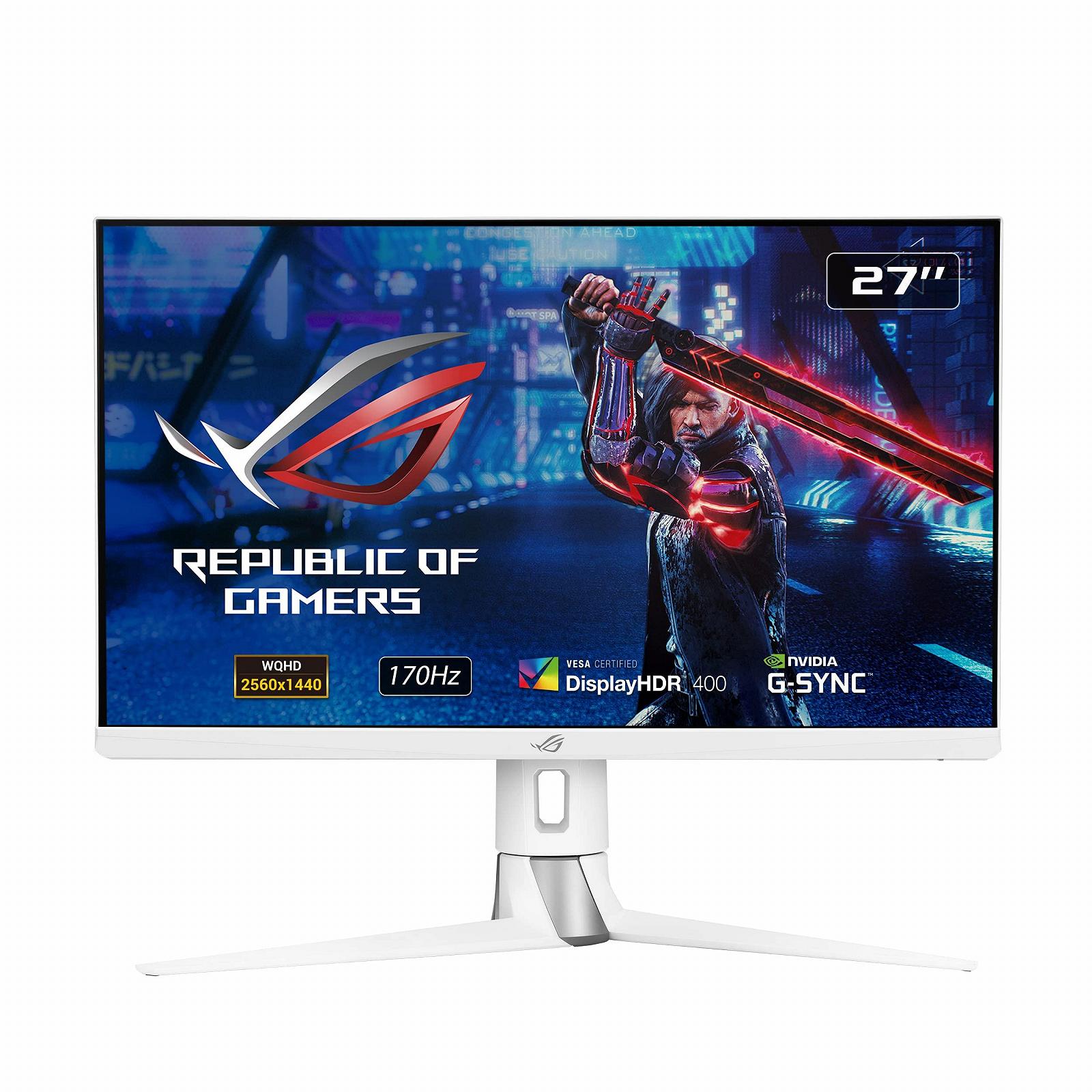 Монітор ASUS ROG Strix XG27AQ-W Ігровий 27 дюймів WQHD 170Hz 1ms GtG G-Sync білий, фото №1