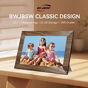 Цифровая фоторамка BWJBSW 10 дюймов WiFi 32 GB HD IPS Сенсорный экран Автоповорот synthetic.ua - Фото 1
