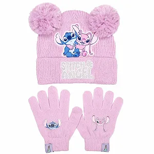 Зимняя шапка и перчатки Disney Lilo & Stitch для девочек Теплая - Фото 1