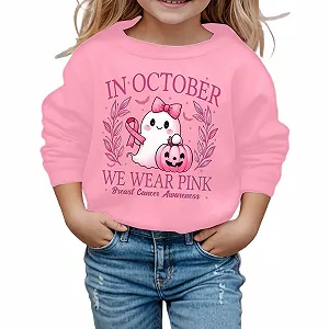 Свитшот для девочки с принтом на Хэллоуин, с длинными рукавами, круглым вырезом, повседневный пуловер для осени и зимы, праздничная одежда - Фото 1