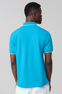 Футболка поло Cotton blend polo 2161571-6259 s.Oliver Блакитний XL synthetic.ua - Фото 1