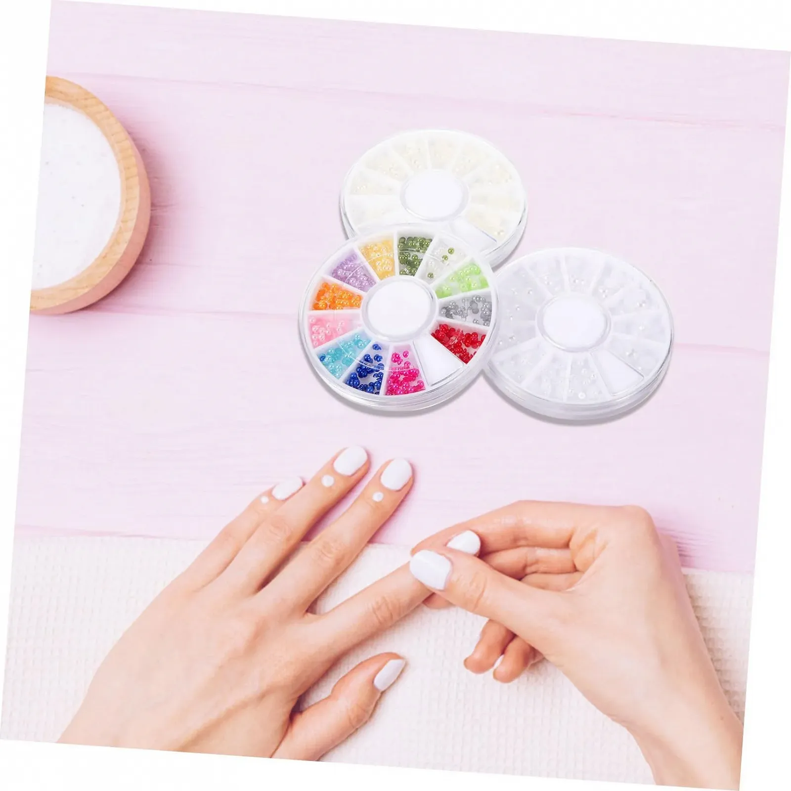 Housoutil та набір плоских задників 200 штук Білі напівкруглі смоляні прикраси, фото №2