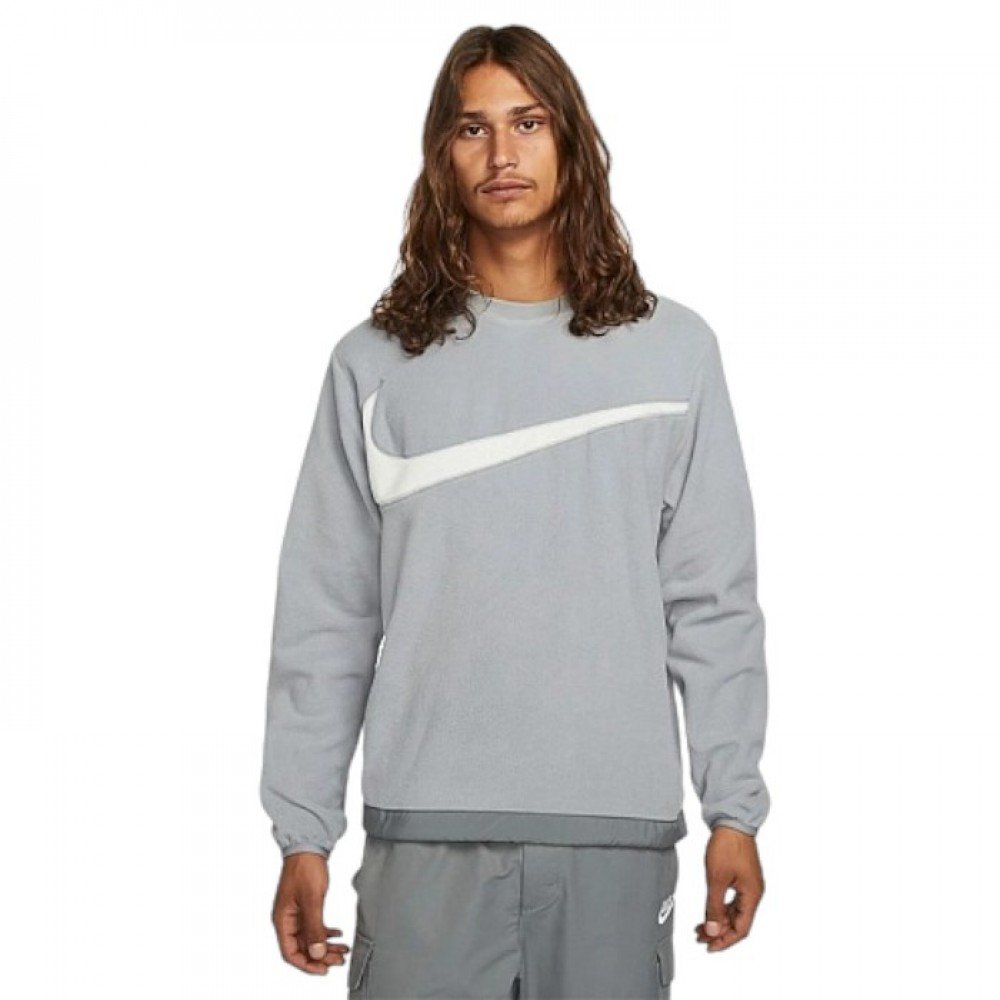 Джемпер Nike Club+ мужской флис утепленный серый M, фото №1