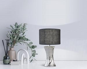 Настільна лампа Fischer & Honsel Louis 50724 44 см сріблястий/сірий льон synthetic.ua - Фото 1