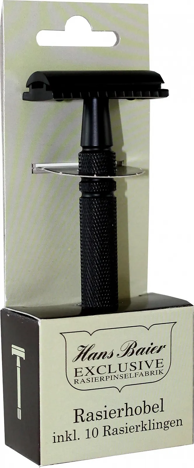 Набор для безопасного бритья Hans Baier Exclusive Metal Black с 10 лезвиями, фото №1 Набор для безопасного бритья Hans Baier Exclusive Metal Black с 10 лезвиями, фото №1