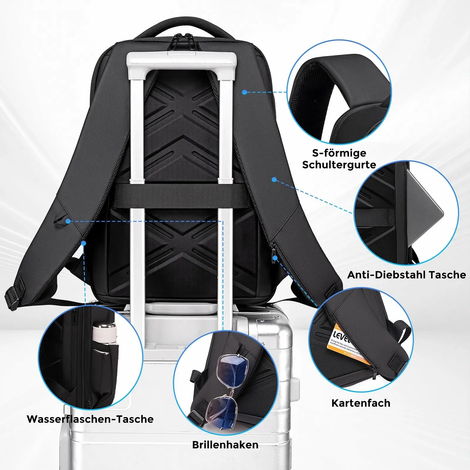 Рюкзак для ноутбука FENRUIEN 15.6" расширяемый 19л-27л Черный, фото №5 Рюкзак для ноутбука FENRUIEN 15.6" расширяемый 19л-27л Черный, фото №5