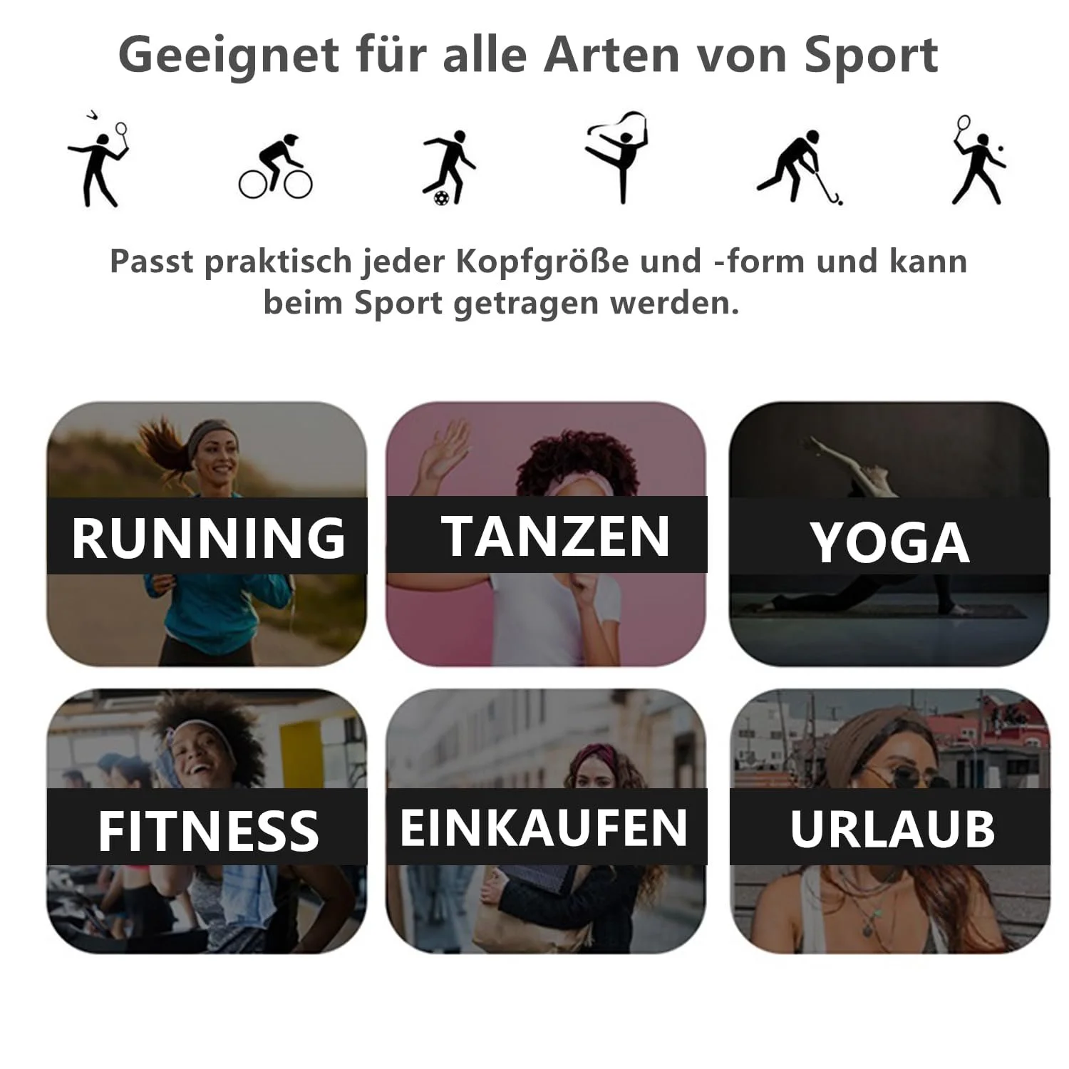 Еластичні пов'язки на голову літні, набір 4 шт. Style-a, фото №7