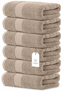 Набор полотенец White Classic Luxury Egyptian Cotton 16" x 30" 6 шт. Taupe synthetic.ua - Фото 1