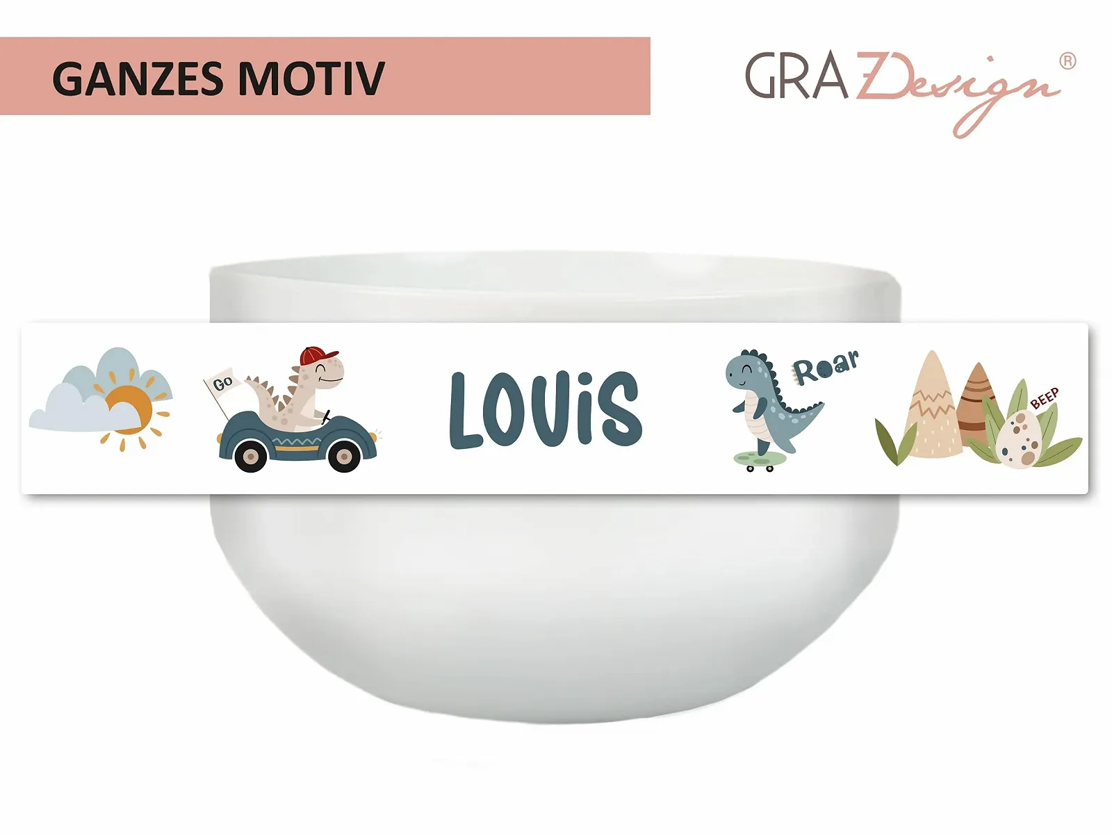 Тарелка GRAZDesign Dino для хлопьев, детская, керамическая, фото №3 Тарелка GRAZDesign Dino для хлопьев, детская, керамическая, фото №3