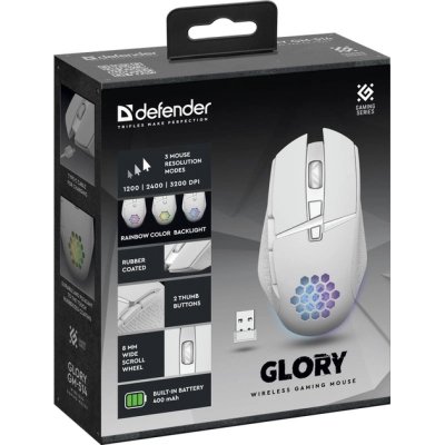 Мышка Defender Glory GM-514 LED Wireless White (52513), фото №6 Мышка Defender Glory GM-514 LED Wireless White (52513), фото №6