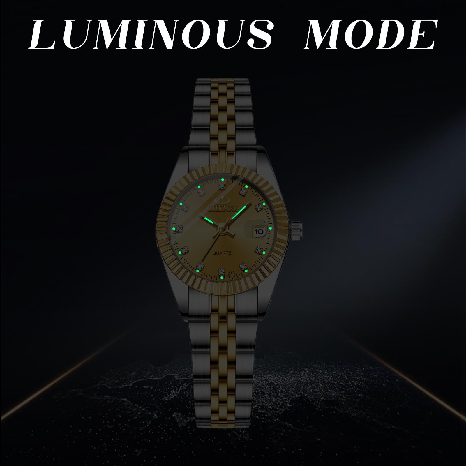 Наручные часы OIDEA Парные С датой Со стразами: Золотые Мужские часы Женские часы Аналоговые Кварцевые С календарем Циферблат со светящимися Стрелками Ремешок из нержавеющей стали, фото №4 Наручные часы OIDEA Парные С датой Со стразами: Золотые Мужские часы Женские часы Аналоговые Кварцевые С календарем Циферблат со светящимися Стрелками Ремешок из нержавеющей стали, фото №4