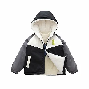 Куртка утепленная Generisch для мальчиков и девочек, хлопковая, с длинными рукавами, на молнии, теплая, мягкая, удобная (2-8 лет) - Фото 1