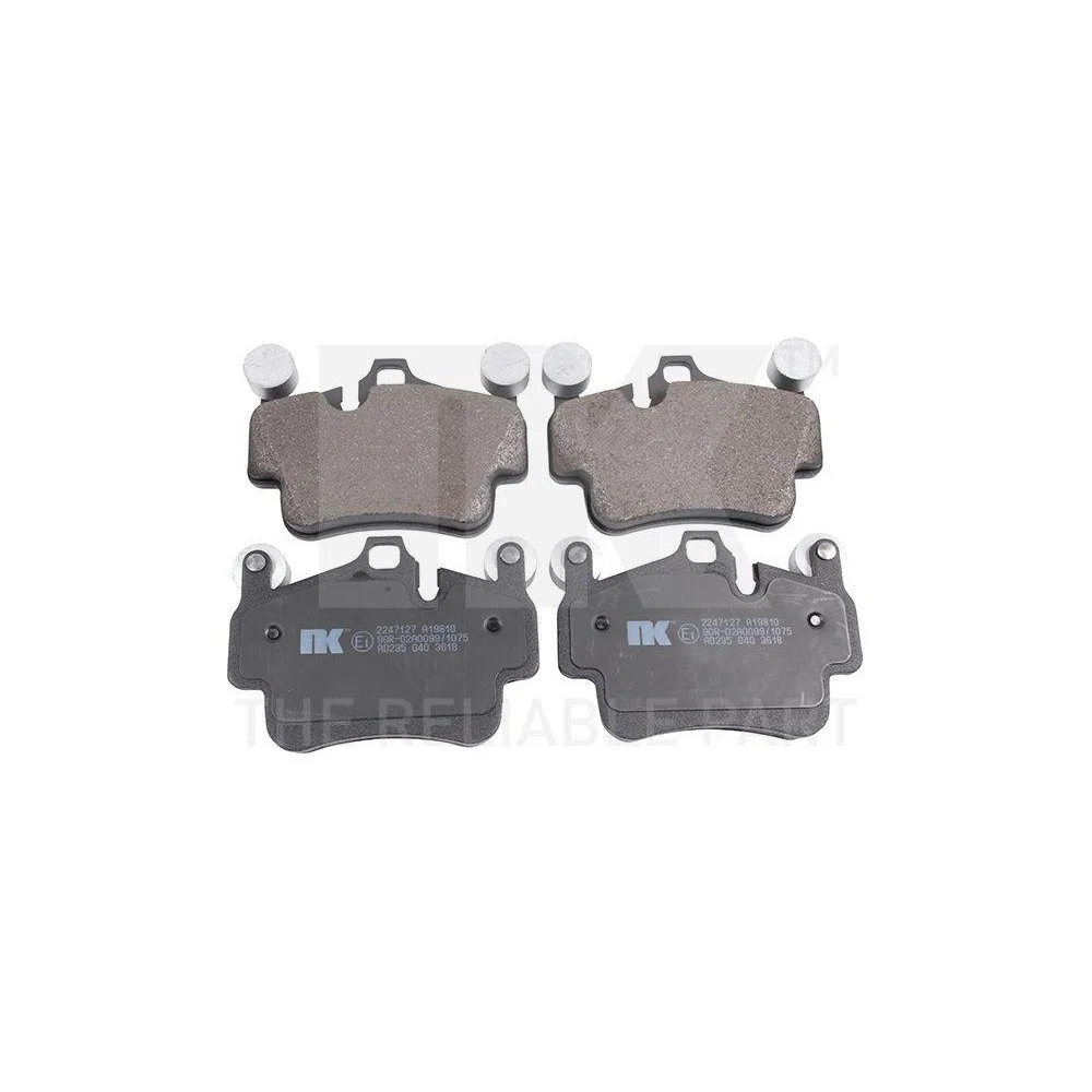 Комплект гальмівних колодок NK 2247127 для PORSCHE передній та задній міст, фото №1 Комплект гальмівних колодок NK 2247127 для PORSCHE передній та задній міст, фото №1