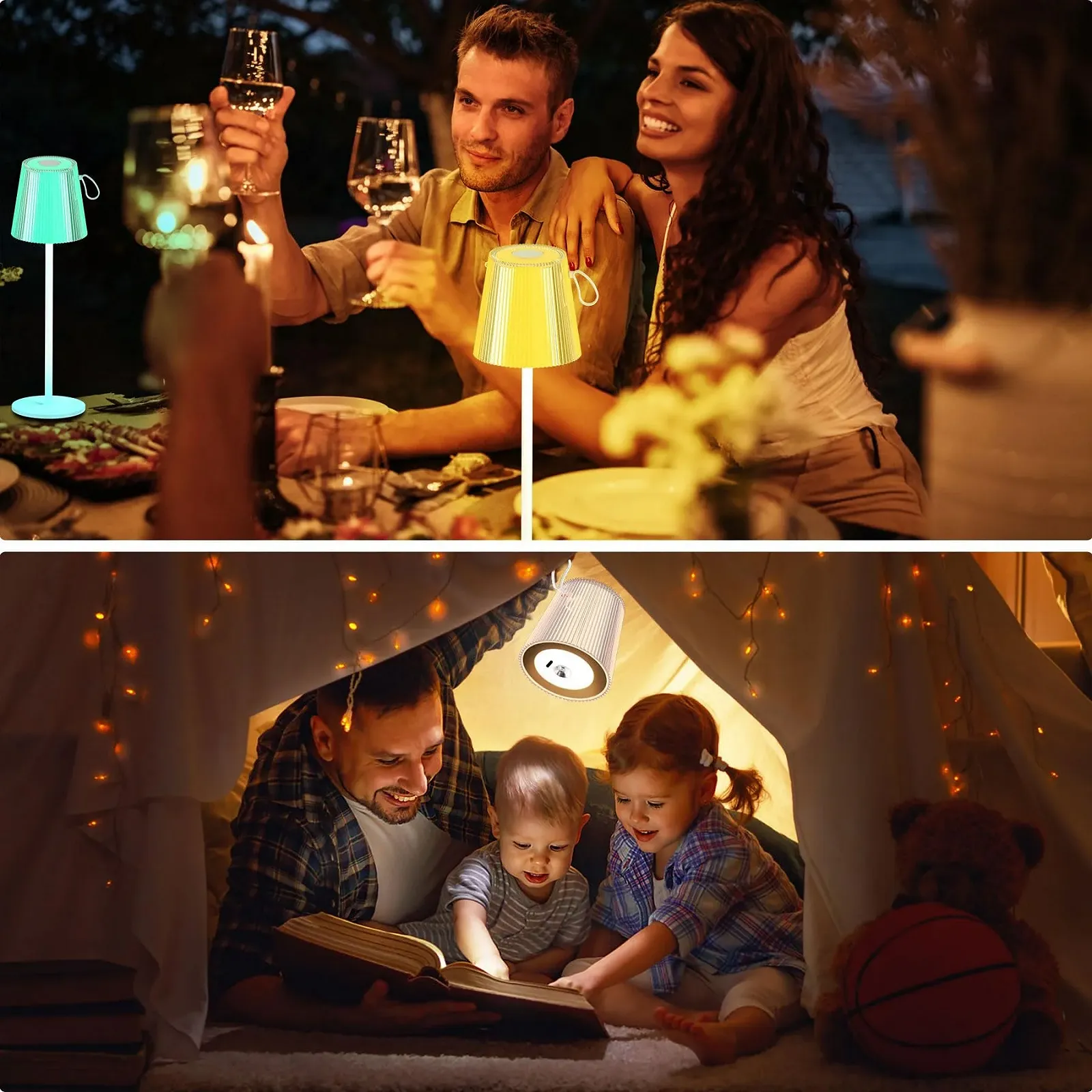 Настольная лампа LED Аккумуляторная Беспроводная 3000 K + RGB IP54 Белая, фото №5