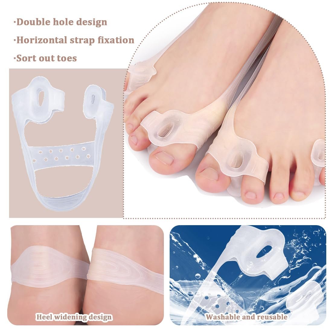 Шина для великого пальця стопи Силіконовий роздільник пальців Ортопедичний, фото №5