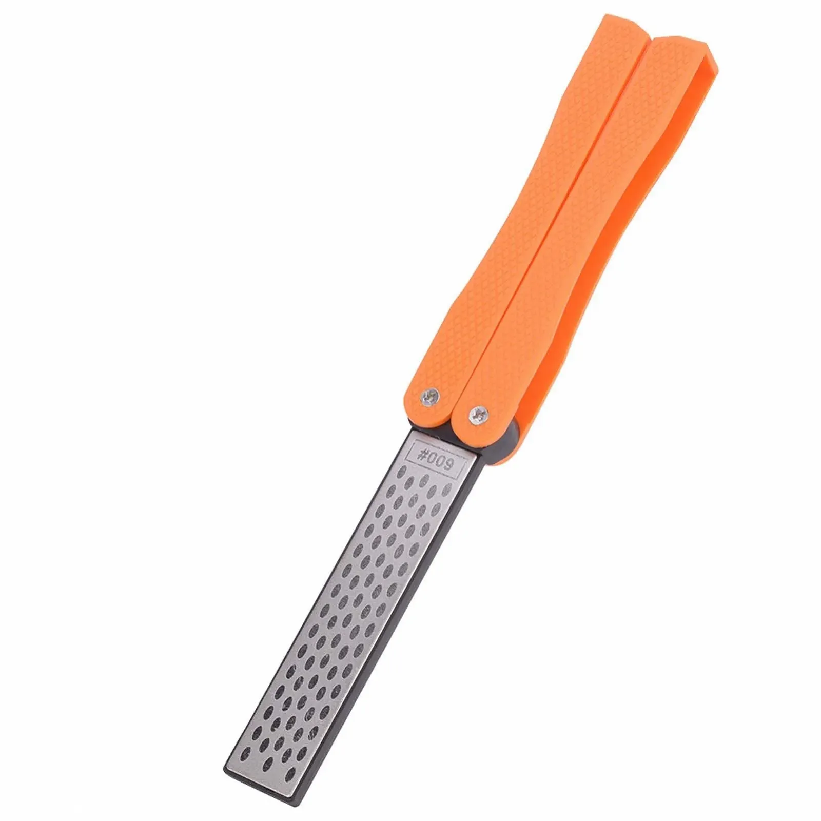 Точилка для ножів двостороння складана компактна помаранчева для виживання, фото №8