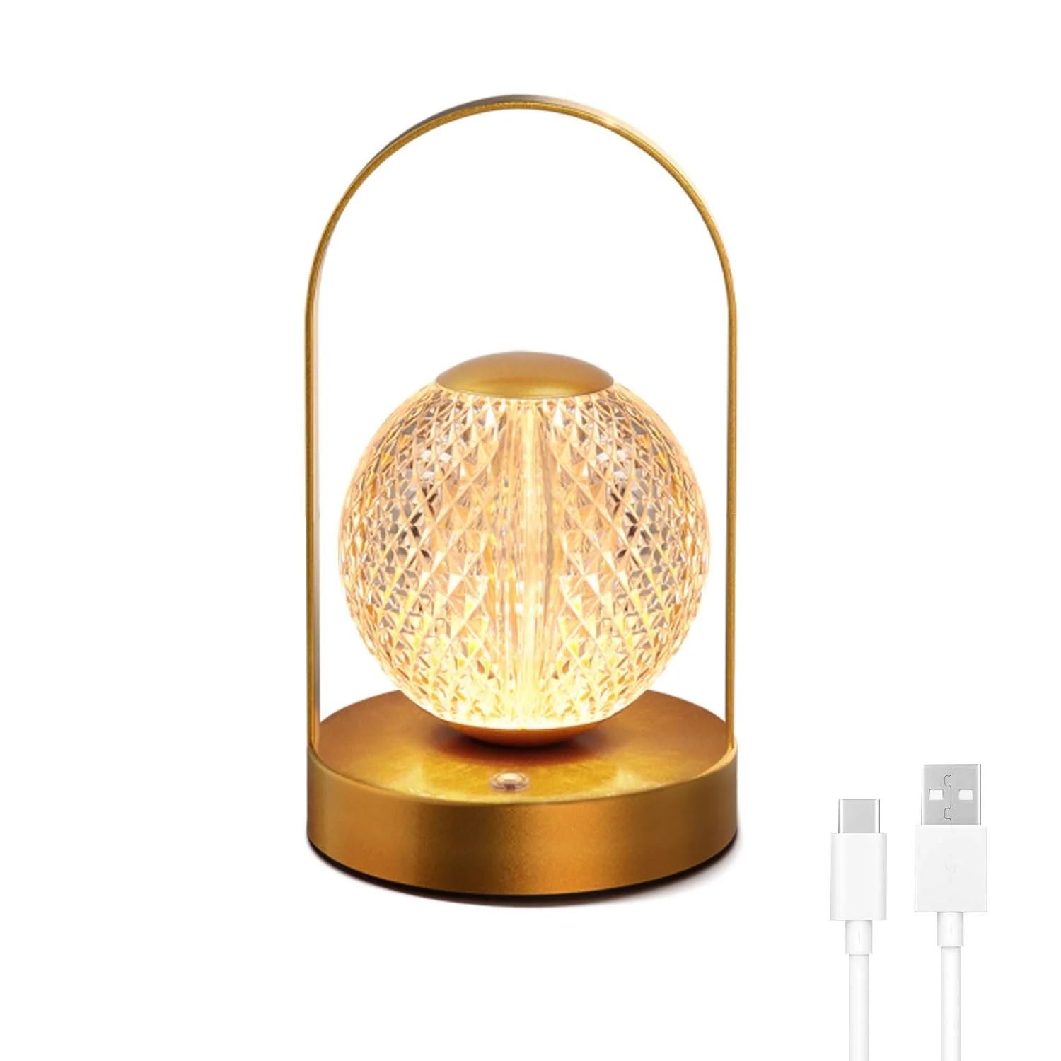 Настільна лампа EXTRASTAR LED куляста з ручкою, сенсорна, бездротова, USB-C., фото №8