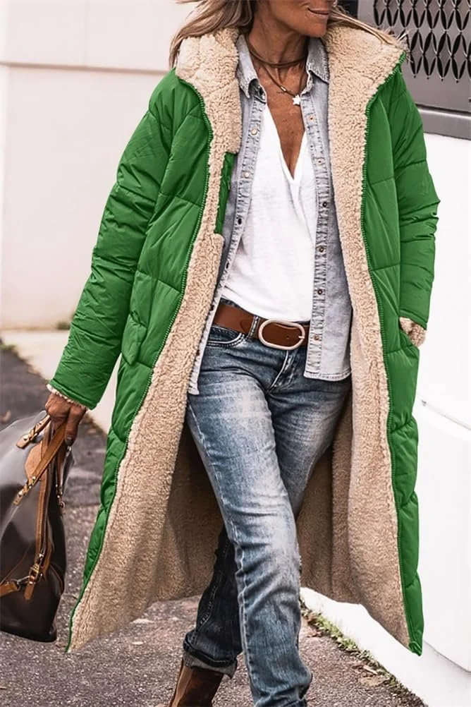 Пальто SKFLABOOF Зимнее Женское Длинное Шерпа Флис Двустороннее, фото №2 Пальто SKFLABOOF Зимнее Женское Длинное Шерпа Флис Двустороннее, фото №2