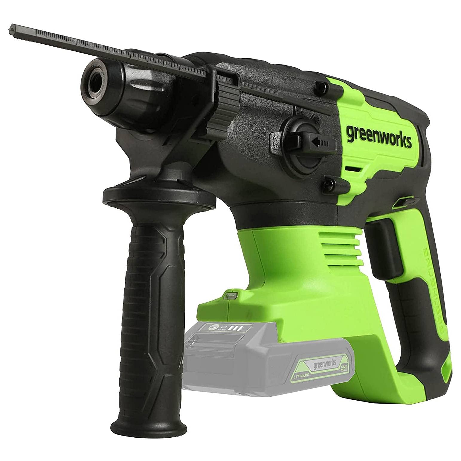 Дрель Greenworks Professional 2J 24V беспроводной с SDS Plus, защитное сцепление 4 функции с Vario Lock и остановкой вращения, 4550IPM и 1000RPM, фото №1