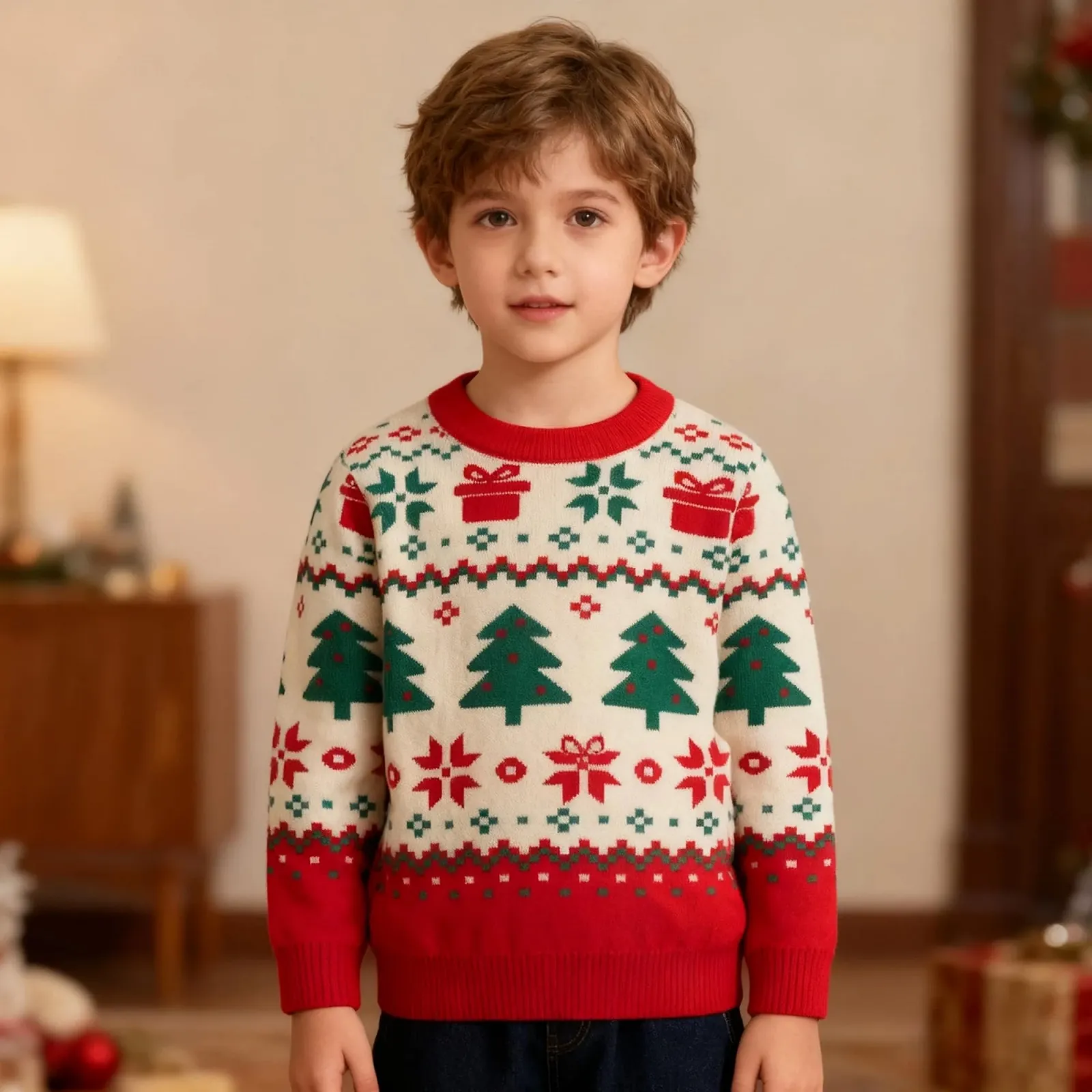 Джемпер Pilipulu Детский Хлопковый Рождественский для Мальчиков и Девочек Малышей 92, 98, 104, 110, 116 EU/UK 24м, 2–3 года, 4 года, 5 лет, 6 лет, фото №2
