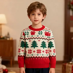 Джемпер Pilipulu Детский Хлопковый Рождественский для Мальчиков и Девочек Малышей 92, 98, 104, 110, 116 EU/UK 24м, 2–3 года, 4 года, 5 лет, 6 лет synthetic.ua - Фото 1
