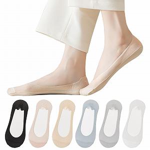 Женские носки Тип Invisible 6 пар Белый+Телесный+Светлый - Фото 1