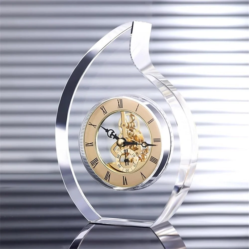 Настольные часы Yixinzi-2024 Механические Хрустальное стекло, фото №4