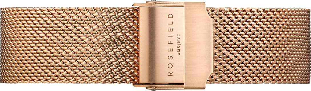 Жіночий годинник Rosefield The Tribeca Rose Gold 33мм круглий корпус з чорним циферблатом і рожевим золотим браслетом - TBR-T59, фото №2