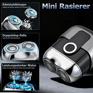 Міні-електробритва Travel Shaver IPX6 подвійна головка LED-дисплей USB-C Grey ціна на synthetic.ua - Фото 1 Міні-електробритва Travel Shaver IPX6 подвійна головка LED-дисплей USB-C Grey synthetic.ua - Фото 1
