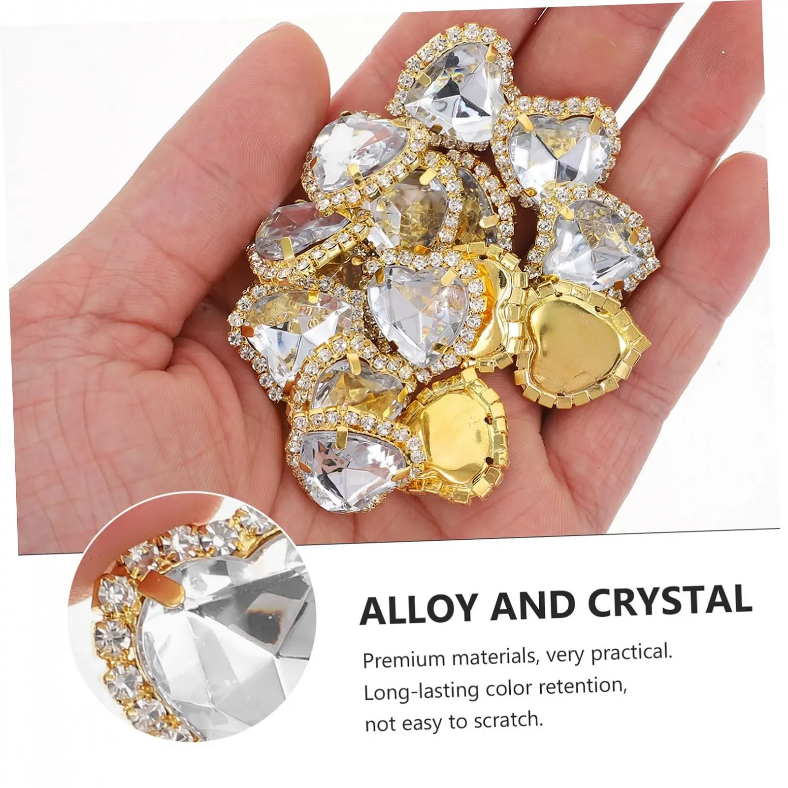 Пришивные кристаллы Lurrose Сердце, 20 шт, фото №8