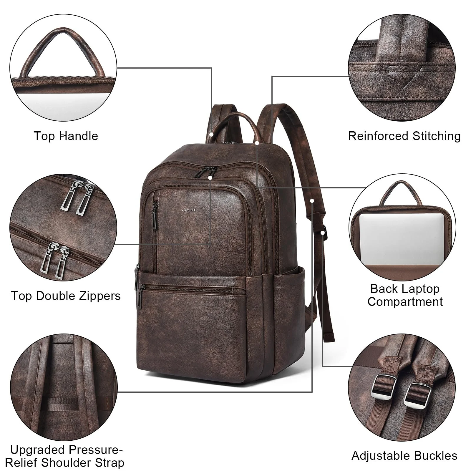 Рюкзак для ноутбука Shrrie Leather 17" Travel, фото №6 Рюкзак для ноутбука Shrrie Leather 17" Travel, фото №6