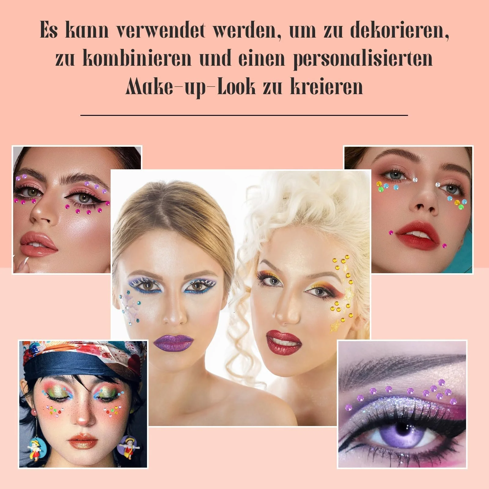 Стразы VEGCOO Полукруглые Блестящие Самоклеящиеся Разноцветные 6 мм, фото №6