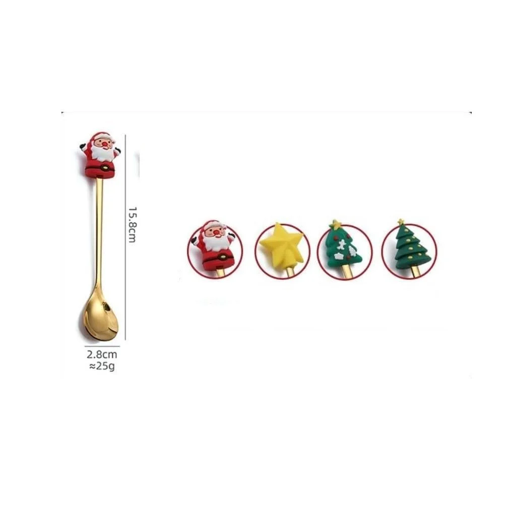 Набір кавових ложок Christmas, ложка для змішування з нержавіючої сталі, фото №3